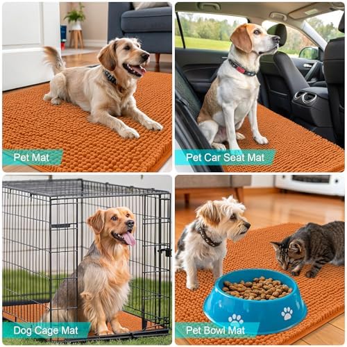 OLANLY Dog Door Mat for Muddy Paws 40x24, Super Absorbent Chenille Mud Mat - Image 7