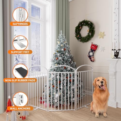 SNUOWU 3 Panles Full Matel Freestanding Dog Gates - Image 5