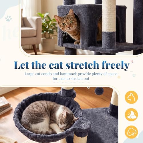 Hey-brother Cat Tree Tower, Wide Base, 5 Platforms - Image 6