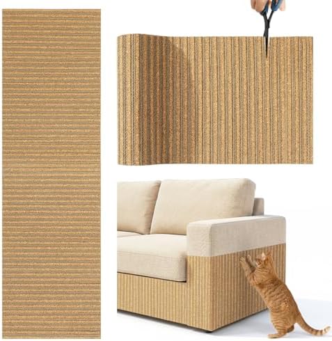 Cat Scratch Mat, 39.4 * 11.8IN Cork Cat Scratch Furniture Protector by Tivray