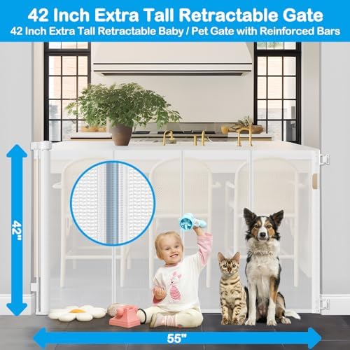 42 Inch Extra Tall Retractable Baby Gates - Image 2