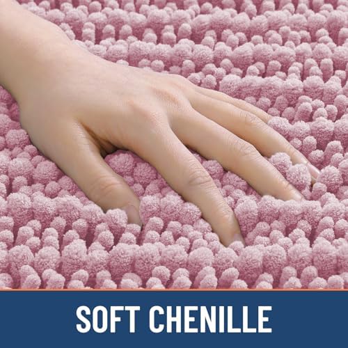 Smiry Bathroom Rugs 47X24, Extra Soft Rubber Backing Chenille Bath Mats - Image 4