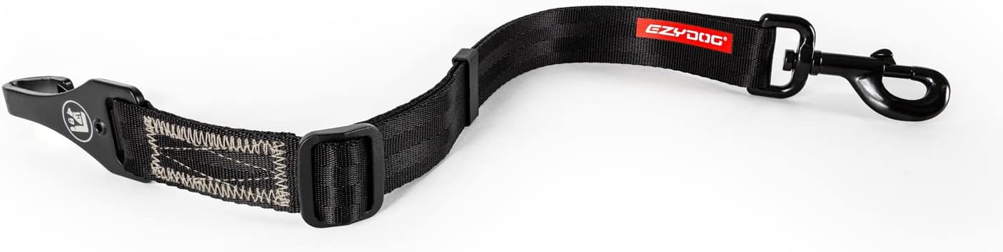 EzyDog Click ISOFIX Standard - Dog Seat Belt Car Harness Attachment for Dogs - Adjustable Dog Restraints Seatbelts for Car Travel and Safety - (17in - 26in, Black)