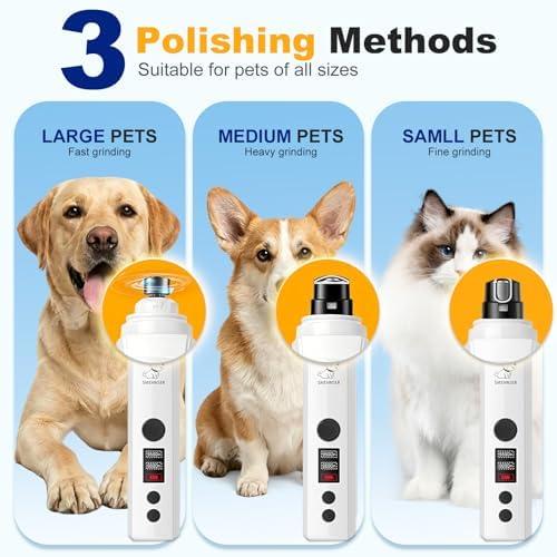 Silent Groom Pro Nail Grinder for Dog 2-Speed LED USB Rechargeable White - Image 4
