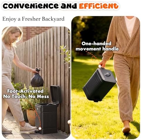 Dog Poop Trash Can Outside, Metal Small Outdoor Trash Can - Image 4