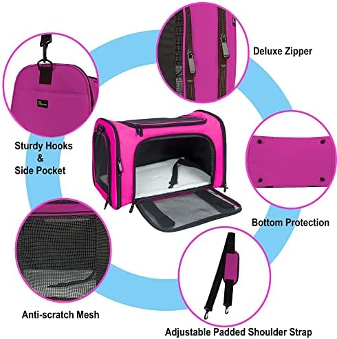 Soft Sided Carrier for Small Medium Cats Dogs, TSA Airline Approved Collapsible - Image 6