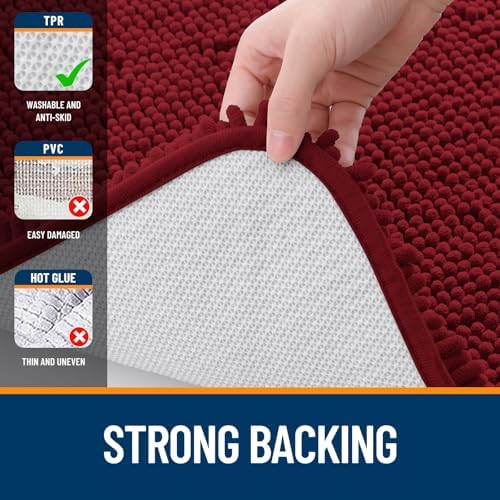 OLANLY Large Bathroom Rugs 47x32, Extra Soft Absorbent Chenille Bath Rugs - Image 6