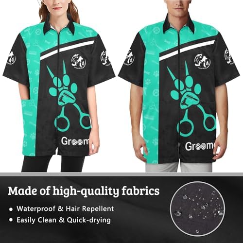 Custom Pet Grooming Smock, Personalized Dog Groomer Jacket - Image 5