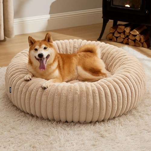 Bedsure ComfyFleece® Donut Dog Beds Large Sized Dog by BEDSURE