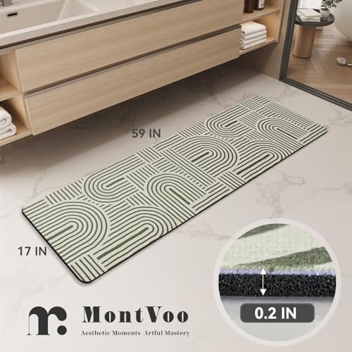 MontVoo -Bath Mat-Non Slip Thin Bathroom Rugs Fit Under Door- Quick Dry - Image 2