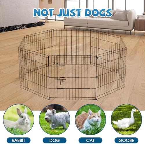 Artmalle 24"H Dog Playpen, 8 Panel Rustproof Metal Pen - Image 6