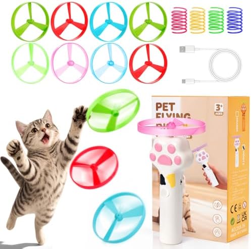 BABORUI Cat Toy Disc Launcher, Rechargeable Interactive Cat Fetch Toy Launcher by BABORUI