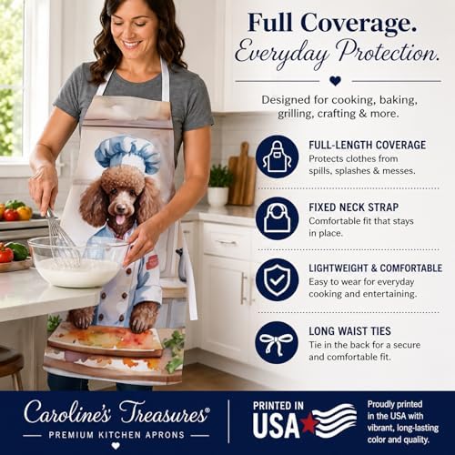 Caroline's Treasures Chocolate Poodle The Chef Apron Cooking Kitchen Server - Image 4