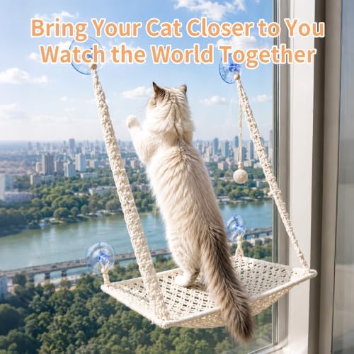 Cat Window Perch, Macrame Cat Hammock, Catio Perch - Image 3