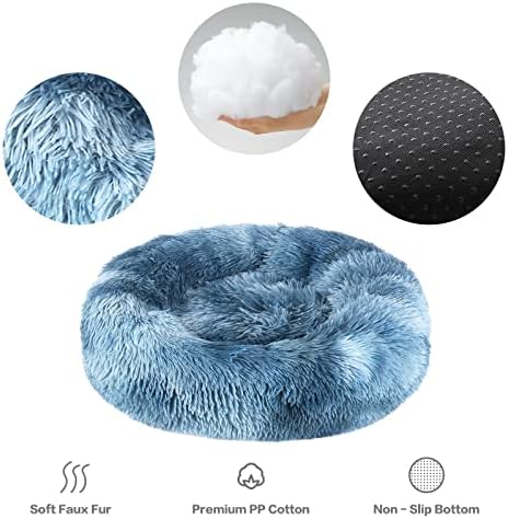 NOYAL Donut Dog Bed for Small Medium Pets, Plush Calming Faux Fur - Image 2