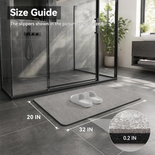 MontVoo -Bath Mat Rug-Rubber Backing Non Slip Quick Dry Absorbent Thin Bathroom - Image 2