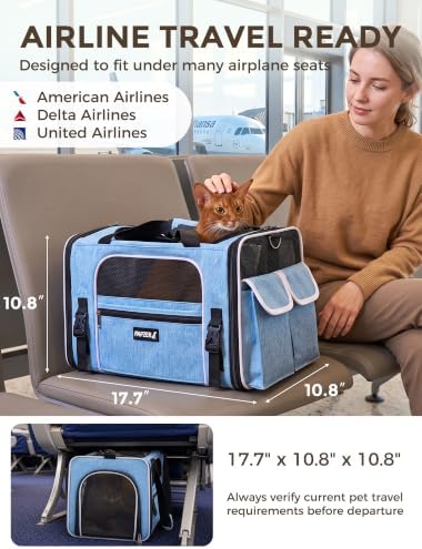 Soft Sided Pet Carrier, Travel Friendly, Small to Medium Cats 15 lbs - Image 2