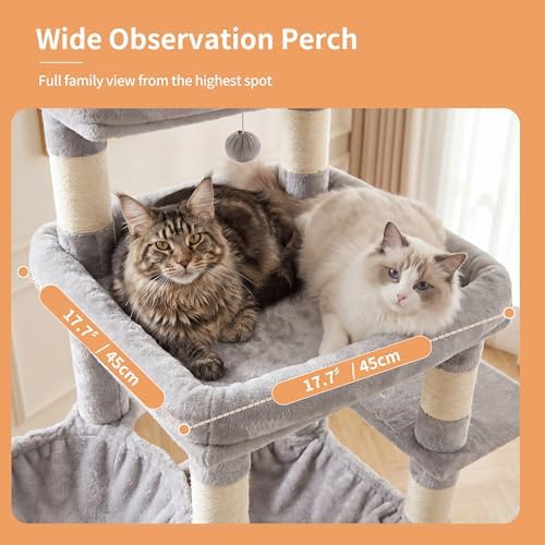 Heybly Floor to Ceiling Cat Tree, 104.7"-116.5" Height-Adjustable HCT92W - Image 2
