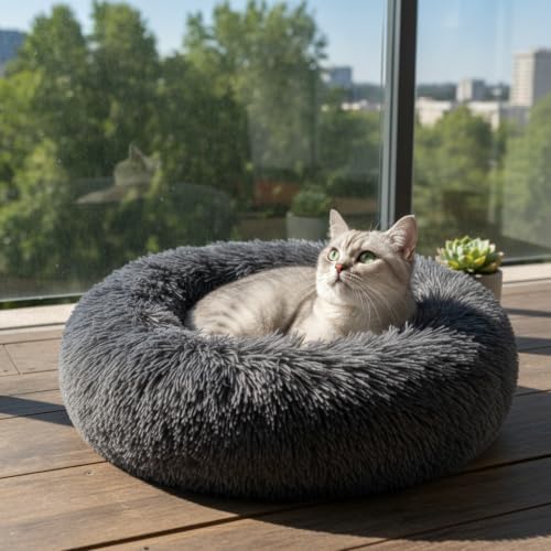Donut Small Dog Bed, Calming Cat Beds - Image 6