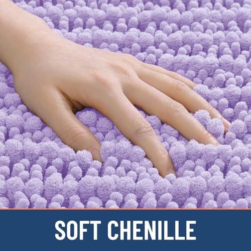 Smiry Bathroom Rugs 30X20, Extra Soft Rubber Backing Chenille Bath Mats - Image 4