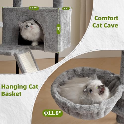 Gitelsnour Cat Tree Tower for Indoor Cats, Top Platform - Image 3
