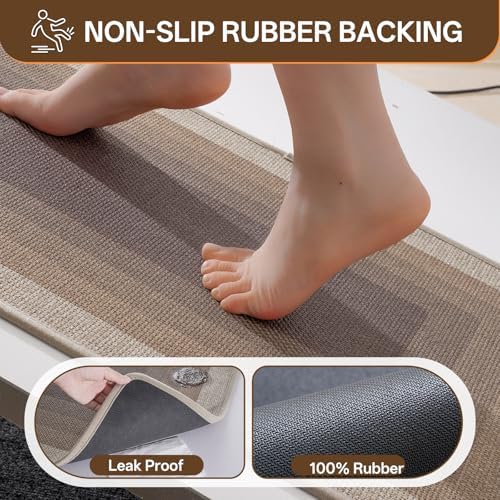 Bath Mat, Thin Bathroom Rugs, Rubber Bath Mats - Image 3
