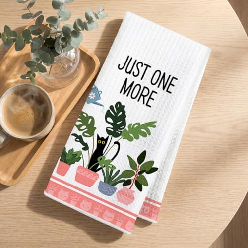 4 Pcs Funny Cat Kitchen Towels, Plant Lover Gifts - Image 3