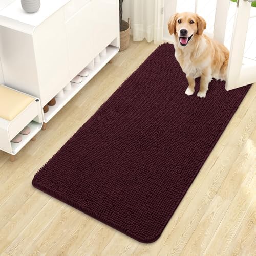 OLANLY Dog Door Mat for Muddy Paws 44x24, Super Absorbent Chenille Mud Mat by OLANLY