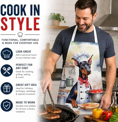 Caroline's Treasures Doberman Pinscher The Chef Apron Cooking Kitchen Server - Image 2