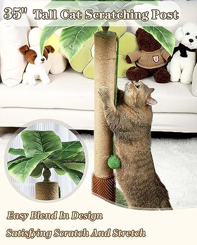 ANWA 35" Tall Simulated Cat Scratching Post - Image 2