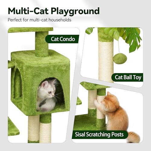 Meecal Green Cat Tree, 47-Inch Cat Tower - Image 5