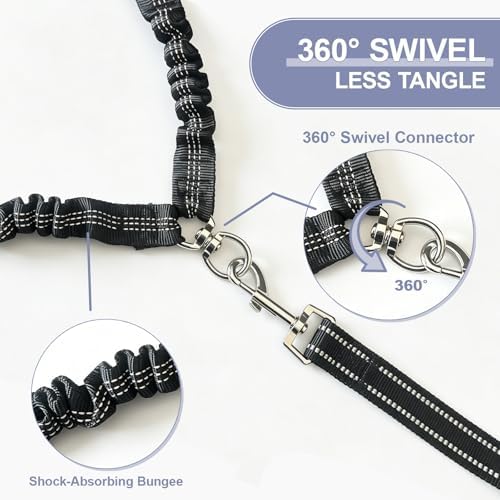 Double Dog Leash Padded Handle 360°Swivel No Tangle Dual Leash - Image 3