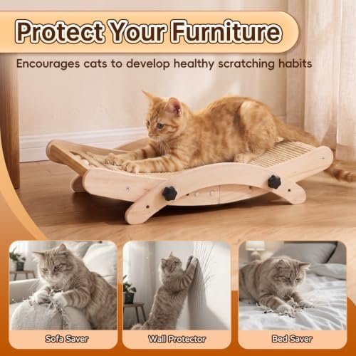 2-in-1 Sisal Cat Scratch Lounger, Convertible to Vertical Scratcher - Image 6