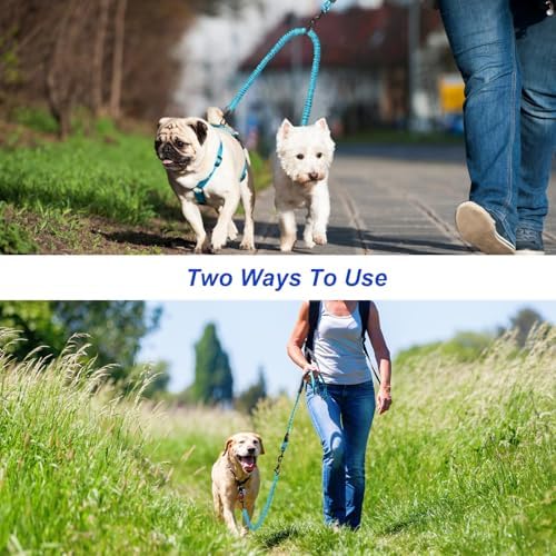 MingXpets Double Dog Leash, 360° Swivel Tangle Free Bungee Walking Training - Image 7