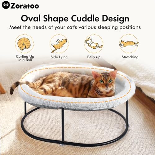Zoratoo Elevated Cat Hammock, Fluffy Cuddle Cat Bed - Image 3