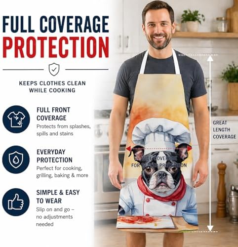 Caroline's Treasures Boston Terrier The Chef Apron Cooking Kitchen Server - Image 3