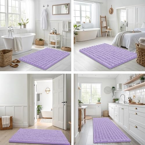 Smiry Bathroom Rugs 30X20, Extra Soft Rubber Backing Chenille Bath Mats - Image 7