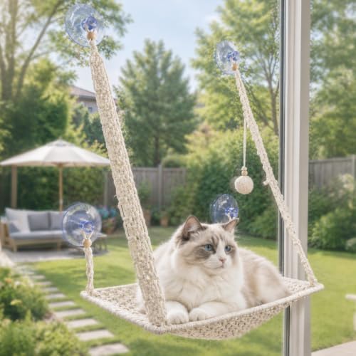 Cat Window Perch, Macrame Cat Hammock, Catio Perch by Kazazoo