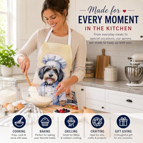 Caroline's Treasures Tibetan Terrier The Chef Apron Cooking Kitchen Server - Image 6