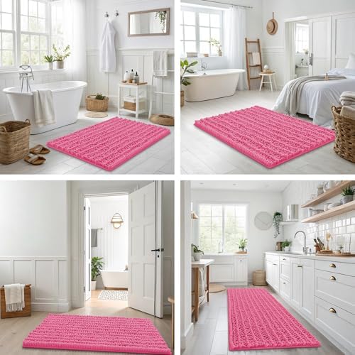 Smiry Bathroom Rugs 48X32, Extra Soft Rubber Backing Chenille Bath Mats - Image 7