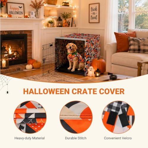 Explore Land Halloween Pattern Dog Crate Cover, 48 Inches - Image 4