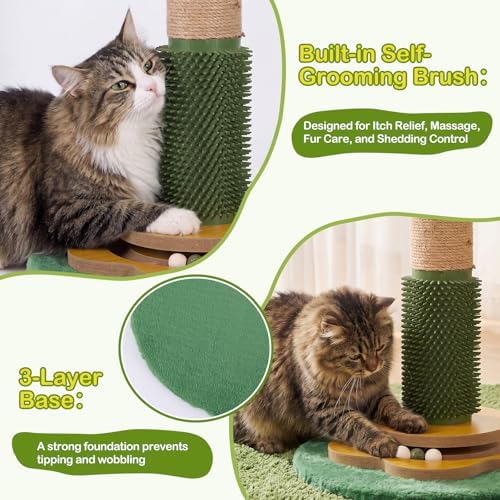 Tall Cat Scratching Post 51 Inch, Sisal Rope Cat Scratcher Tree - Image 5
