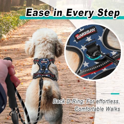 BARKBAY Dog Harness for Small Sized Dog No Pull Mesh 2 Clips Dog Vest - Image 3