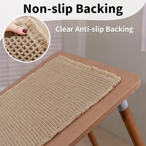 Waffle Bath Mat, Boho Bathroom Rug Non Slip Washable, 20 x 32 - Image 5
