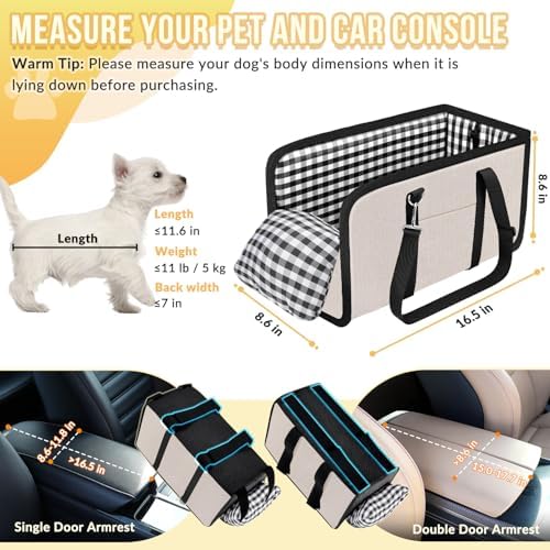 SlowTon Console Dog Car Seat, Dog Booster Seat - Image 2