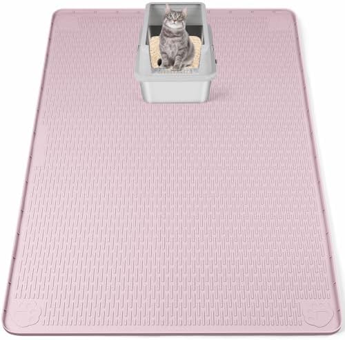 Silicone Cat Litter Mat for Litter Box 50”x35” Large Cat Mat by Bartuke