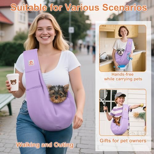 Tomkas Dog Cat Carrier Sling Zip Pocket & Adjustable Strap - Image 2