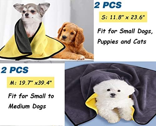 2 Pack Dog Towels Super Absorbent Pet Bath Towel Microfiber Dog Drying Towel - Image 2