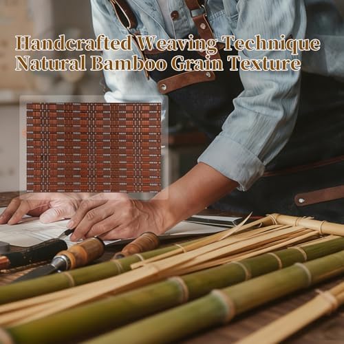 Bamboo Room Divider 6 Panel 47" H, 360°Rotating Feet Privacy Screen - Image 5