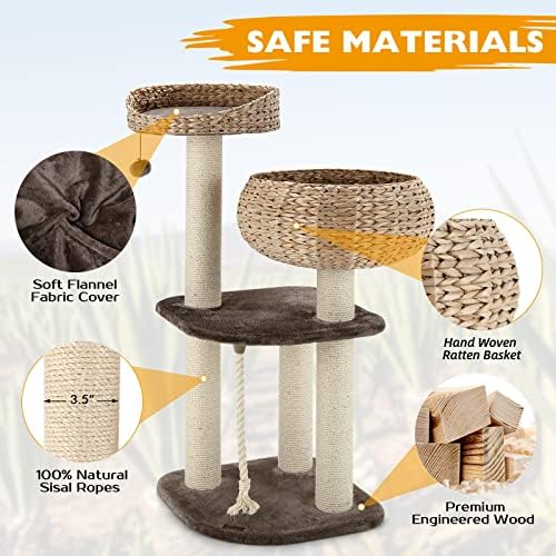 Tangkula Modern Cat Tree for Indoor Cats, Small/Tall Cat Tower - Image 6